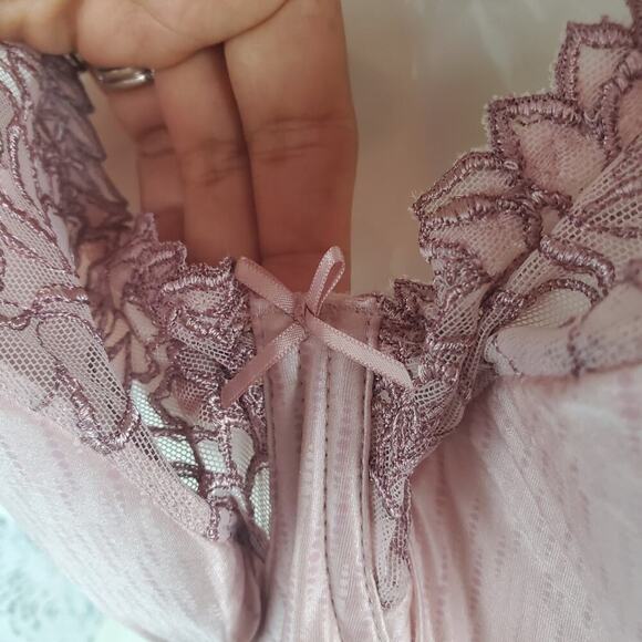 Prima Donna Monterrey Bra 42D Pink Lace NWT Luxury Delicate Boudoir Style - Picture 3 of 11